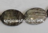 CSL45 15.5 inches 18*25mm oval silver leaf jasper beads wholesale