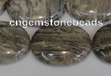 CSL46 15.5 inches 20*30mm oval silver leaf jasper beads wholesale