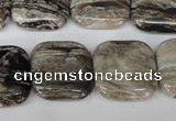 CSL55 15.5 inches 20*20mm square silver leaf jasper beads wholesale