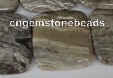 CSL57 15.5 inches 30*30mm square silver leaf jasper beads wholesale