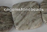 CSL59 15.5 inches 40*40mm square silver leaf jasper beads wholesale