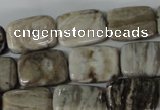 CSL68 15.5 inches 13*18mm rectangle silver leaf jasper beads wholesale