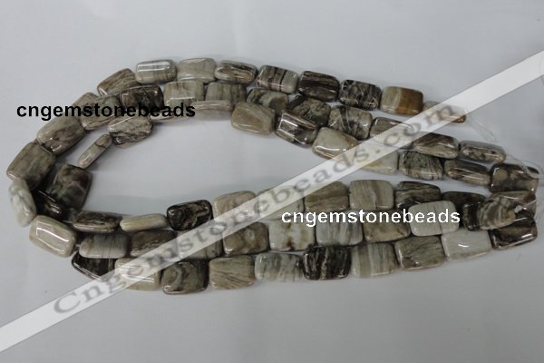 CSL68 15.5 inches 13*18mm rectangle silver leaf jasper beads wholesale