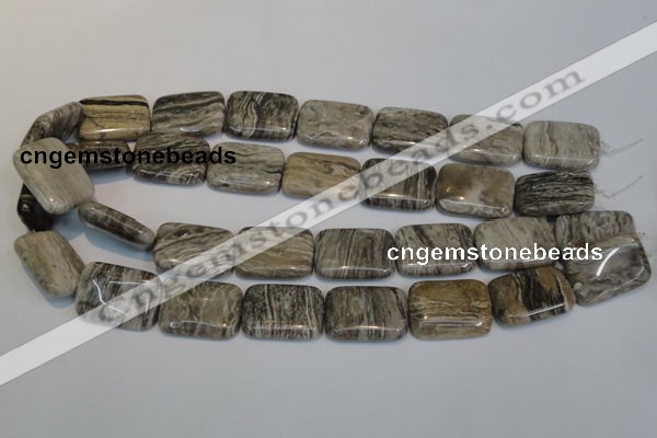 CSL70 15.5 inches 18*25mm rectangle silver leaf jasper beads wholesale