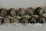 CSL92 15.5 inches 10mm round silver leaf jasper beads wholesale