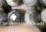 CSL94 15.5 inches 10mm faceted round sliver leaf jasper beads