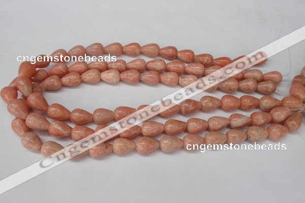 CSM11 15.5 inches 10*14mm teardrop salmon stone beads wholesale