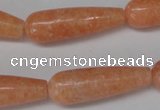 CSM15 15.5 inches 10*30mm teardrop salmon stone beads wholesale