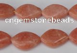 CSM25 15.5 inches 13*18mm twisted teardrop salmon stone beads wholesale