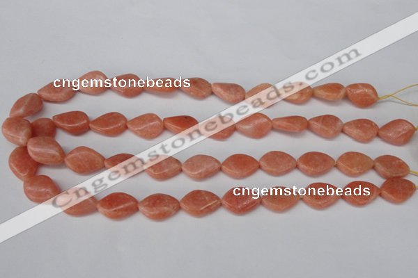 CSM25 15.5 inches 13*18mm twisted teardrop salmon stone beads wholesale