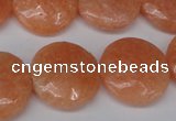 CSM30 15.5 inches 20mm flat round salmon stone beads wholesale