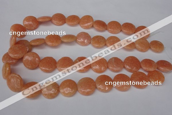 CSM30 15.5 inches 20mm flat round salmon stone beads wholesale