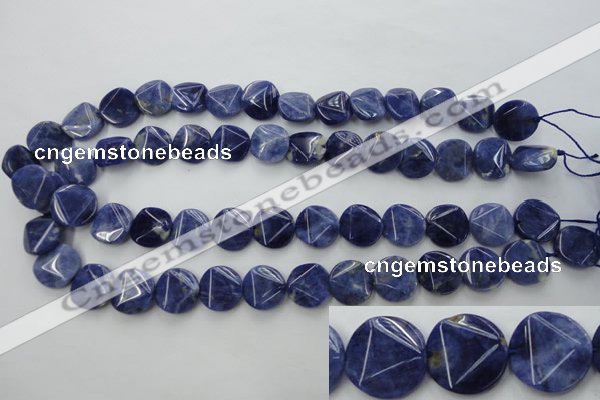 CSO03 15.5 inches 15mm faceted coin A grade sodalite beads