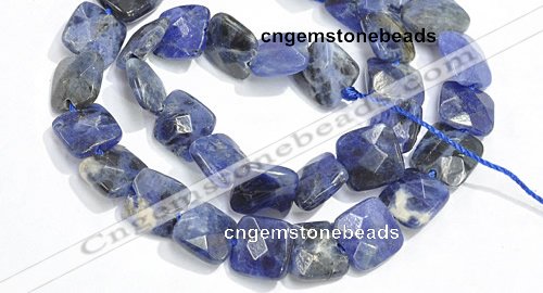 CSO05 15.5 inches A grade 8mm faceted square sodalite beads