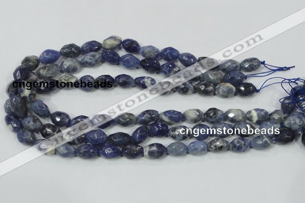 CSO101 15.5 inches 10*14mm faceted nugget sodalite gemstone beads