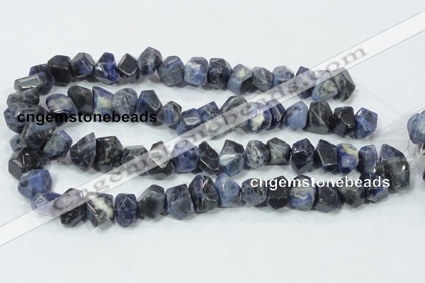 CSO103 15.5 inches 13*18mm faceted nugget sodalite gemstone beads