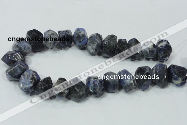 CSO104 15.5 inches 18*25mm faceted nugget sodalite gemstone beads