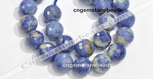 CSO21 AB grade 14mm faceted round sodalite beads wholesale