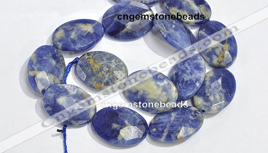 CSO29 15.5 inches faceted oval A grade 22*30mm sodalite beads