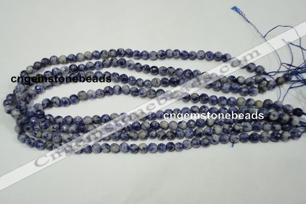 CSO301 15.5 inches 6mm faceted round Brazilian sodalite beads