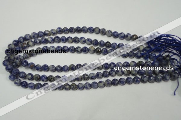 CSO302 15.5 inches 8mm faceted round Brazilian sodalite beads