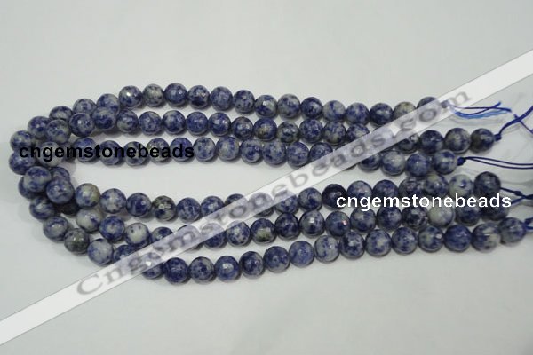 CSO303 15.5 inches 10mm faceted round Brazilian sodalite beads