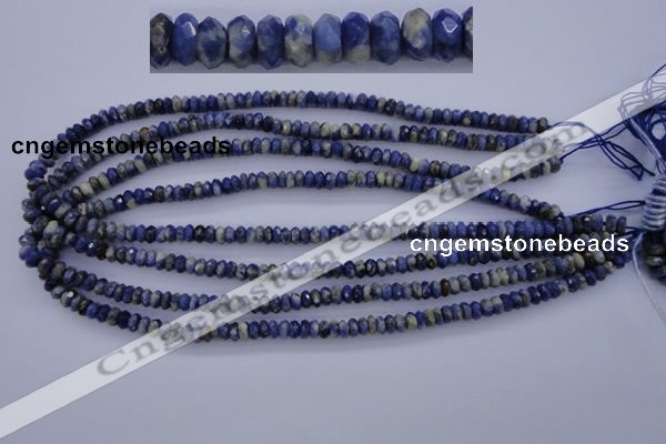 CSO31 15.5 inches 3*6mm faceted rondelle sodalite gemstone beads