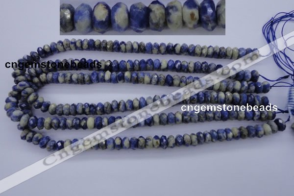 CSO33 15.5 inches 5*10mm faceted rondelle sodalite gemstone beads