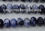 CSO353 15.5 inches 8*12mm faceted rondelle natural sodalite beads