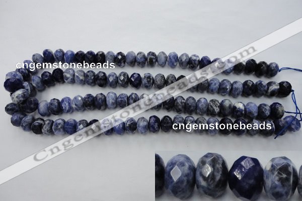 CSO353 15.5 inches 8*12mm faceted rondelle natural sodalite beads