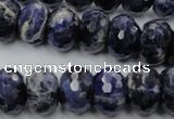 CSO355 15.5 inches 10*16mm faceted rondelle natural sodalite beads