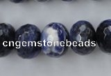 CSO356 15.5 inches 12*16mm faceted rondelle natural sodalite beads