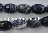 CSO363 15.5 inches 12*16mm faceted rice natural sodalite beads