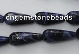 CSO365 15.5 inches 9*20mm faceted teardrop natural sodalite beads