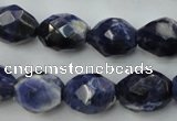 CSO368 15.5 inches 12*16mm faceted nuggets natural sodalite beads