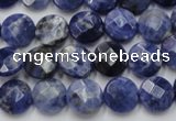 CSO37 15.5 inches 10mm faceted coin sodalite gemstone beads