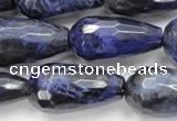 CSO38 15.5 inches 12*24mm faceted teardrop sodalite gemstone beads