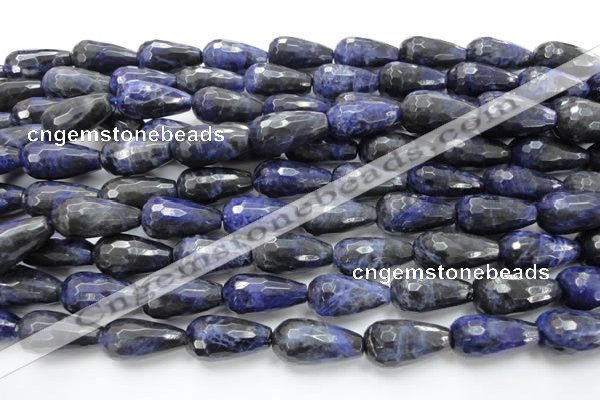 CSO38 15.5 inches 12*24mm faceted teardrop sodalite gemstone beads