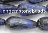 CSO39 15.5 inches 10*30mm faceted teardrop sodalite gemstone beads