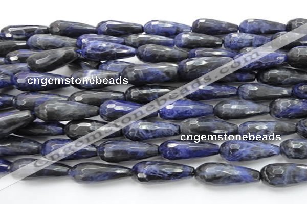 CSO39 15.5 inches 10*30mm faceted teardrop sodalite gemstone beads