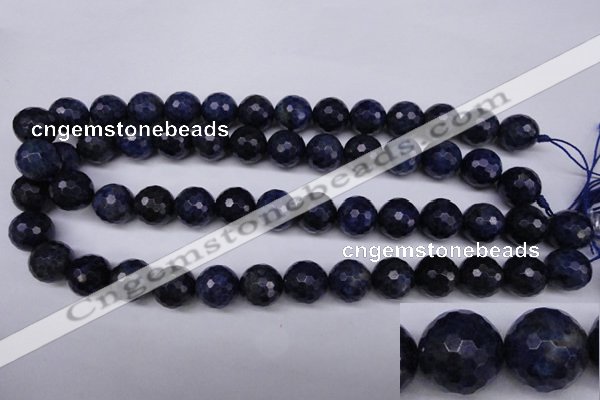 CSO415 15.5 inches 14mm faceted round dyed sodalite gemstone beads