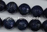 CSO416 15.5 inches 16mm faceted round dyed sodalite gemstone beads