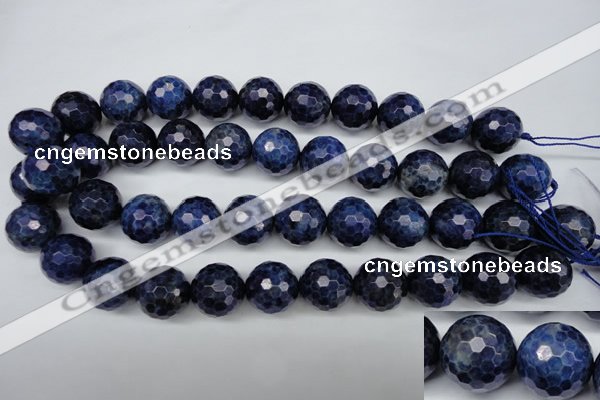 CSO417 15.5 inches 18mm faceted round dyed sodalite gemstone beads