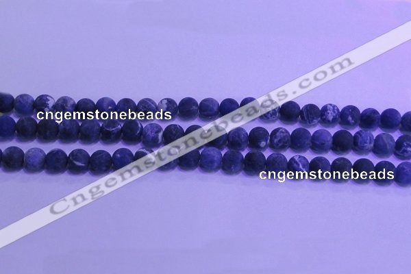 CSO454 15.5 inches 6mm round matte sodalite gemstone beads