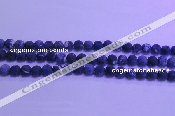 CSO455 15.5 inches 8mm round matte sodalite gemstone beads