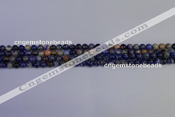 CSO510 15.5 inches 4mm round orange sodalite beads wholesale