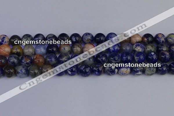 CSO515 15.5 inches 14mm round orange sodalite beads wholesale