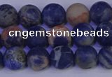 CSO522 15.5 inches 8mm round matte orange sodalite beads wholesale