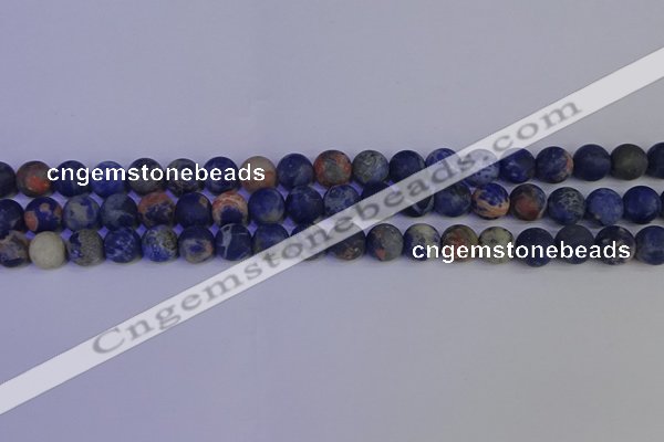 CSO522 15.5 inches 8mm round matte orange sodalite beads wholesale