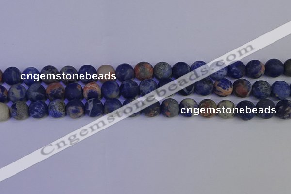 CSO523 15.5 inches 10mm round matte orange sodalite beads wholesale